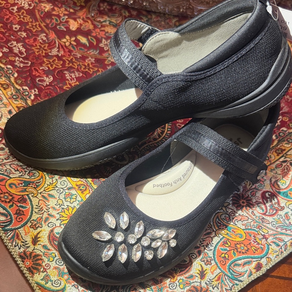 Elegant Black Women's Mary Jane Flats